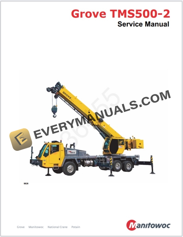 Grove TMS5002 Crane Schematic, Operators, Parts and Service Manual