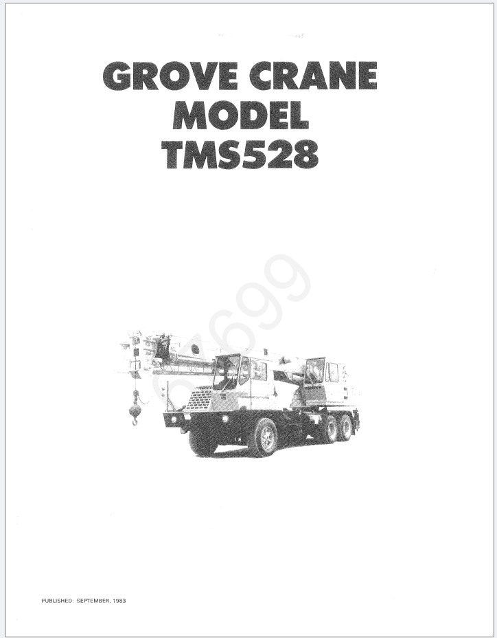 Grove TMS528B Crane Schematic, Operator, Parts and Service Manual