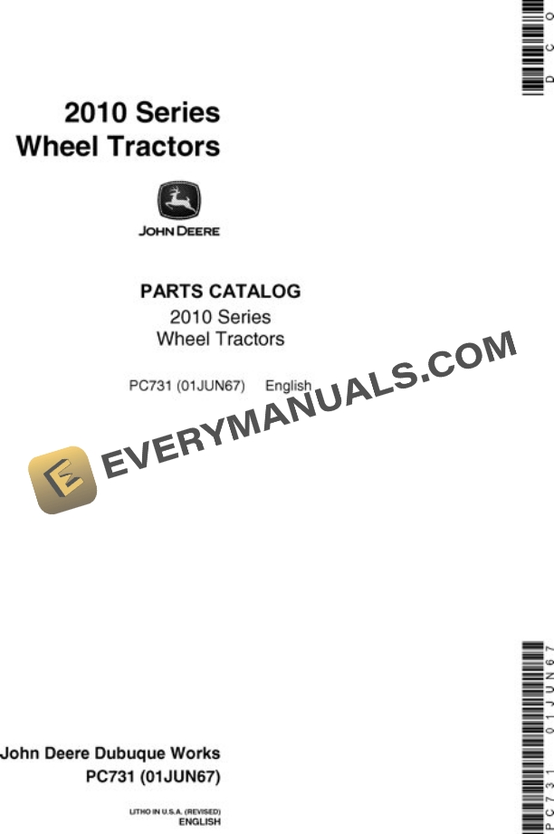 John Deere 2010 Tractor Parts Catalog PC731