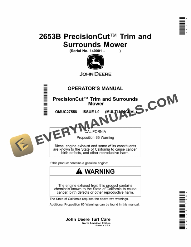 Trim Operator John Deere 2653B PrecisionCut Trim and Surrounds Mower Operator Manual ...