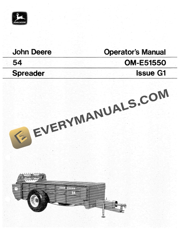 John Deere 54 SPREADER Operator Manual OME51550