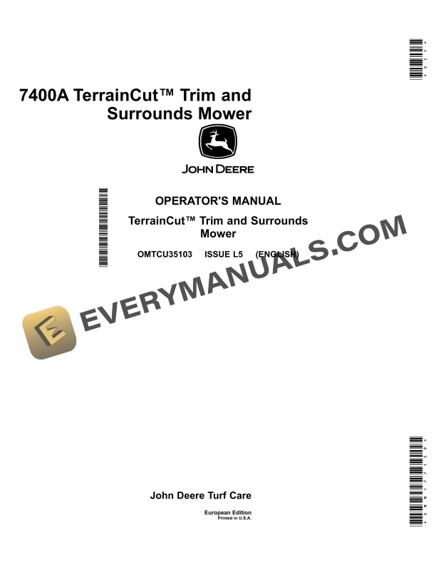 Trim Operator John Deere 7400A TerrainCut Trim and Surrounds Mower Operator Manual ...