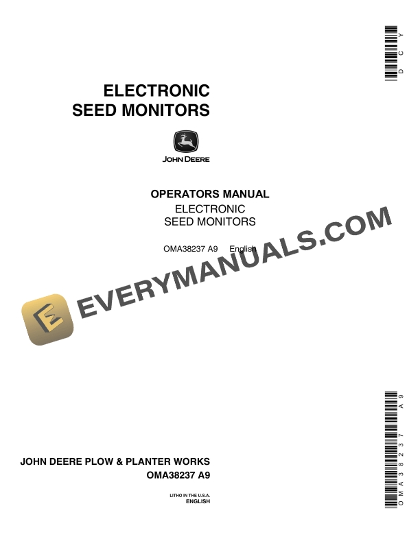 John Deere ELECTRONIC SEED MONITORS Operator Manual OMA38237