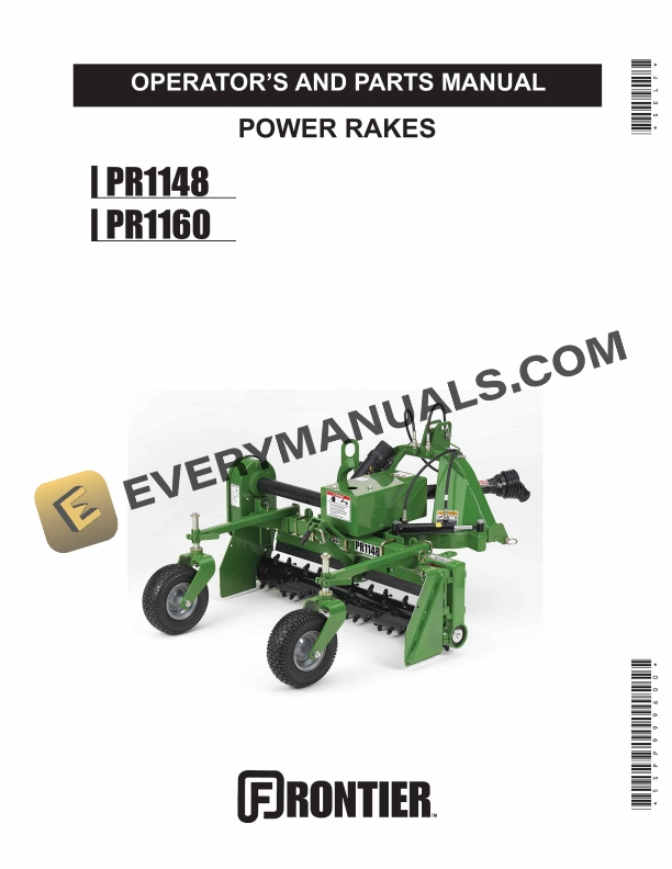 Frontier Wheel Rake Parts John Deere Frontier PR1148, PR1160 Power Rakes Operator and Parts ...