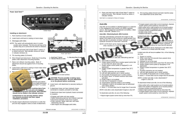 John Deere 326E Skid Steer Loader Operator Manual OMT343290