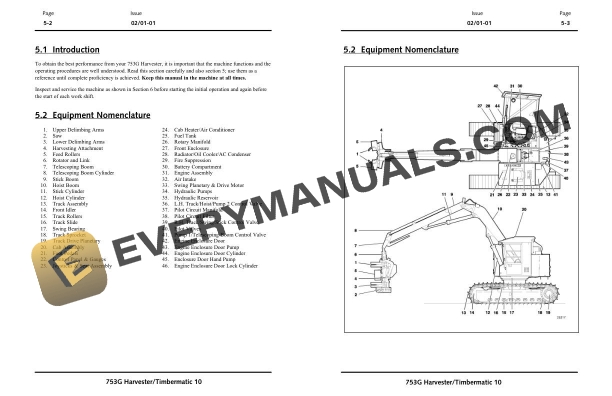 John Deere 753G Harvester - Timbermatic 10 Operator Manual OMF380579